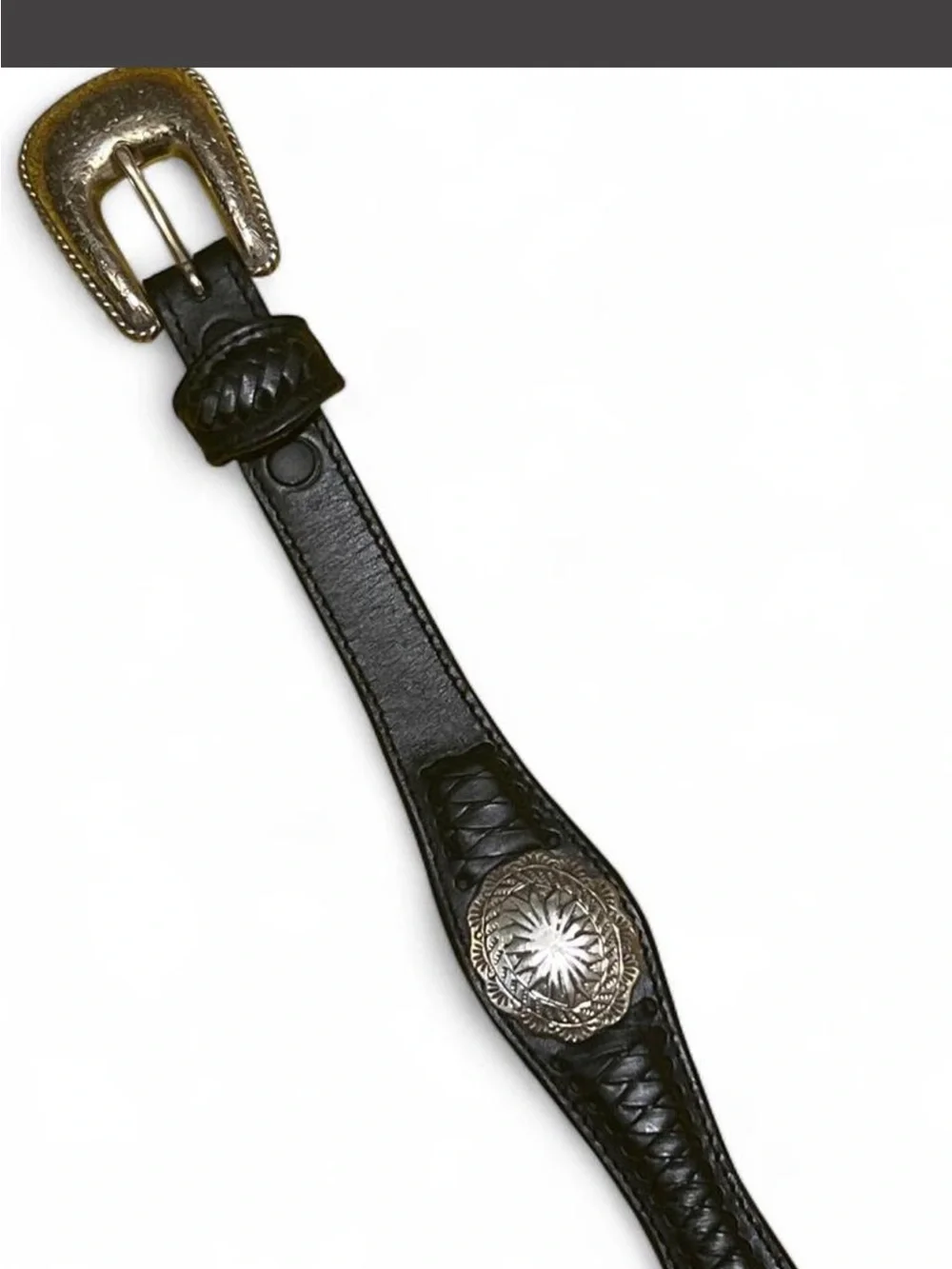 Resistol Western Genuine Leather Silver Studded Belt